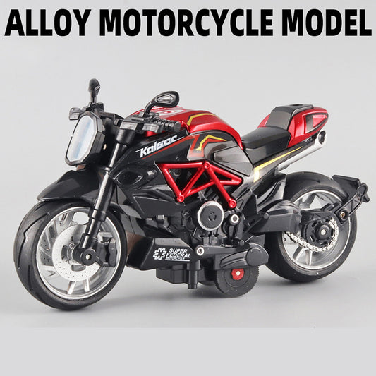 112 Alloy Series Classic Racing Pull Back Sports Bike With Flashing Lights And Sounds